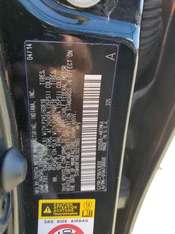 5TDKKRFH9ES021065 - 2014 TOYOTA HIGHLANDER XLE BLACK photo 14