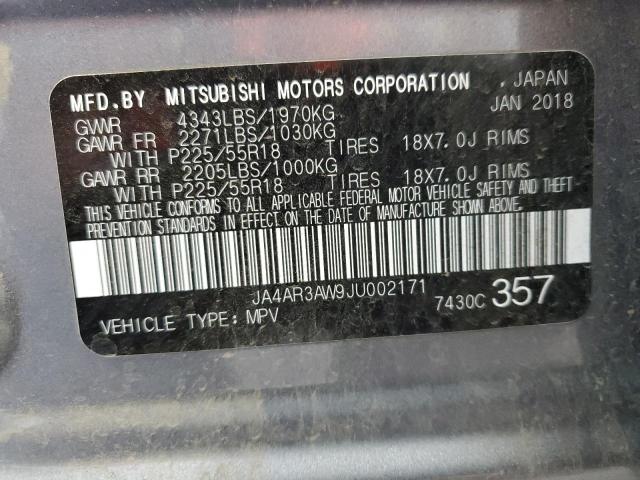 JA4AR3AW9JU002171 - 2018 MITSUBISHI OUTLANDER ES ნაცრისფერი ფოტო 13