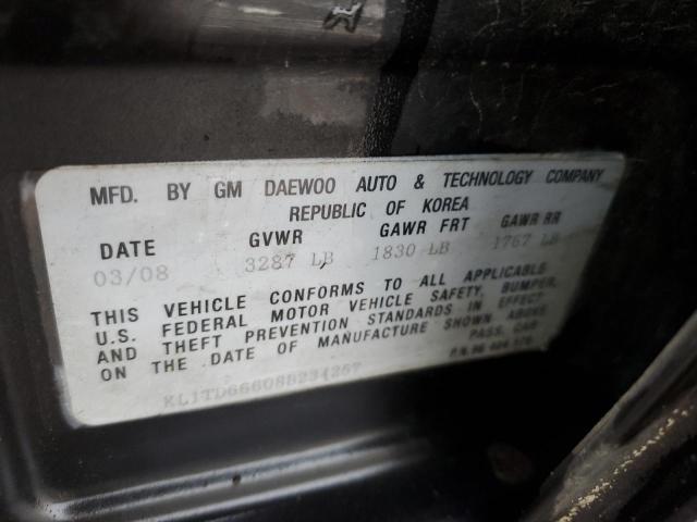 KL1TD66608B234257 - 2008 CHEVROLET AVEO BASE Qara foto 13