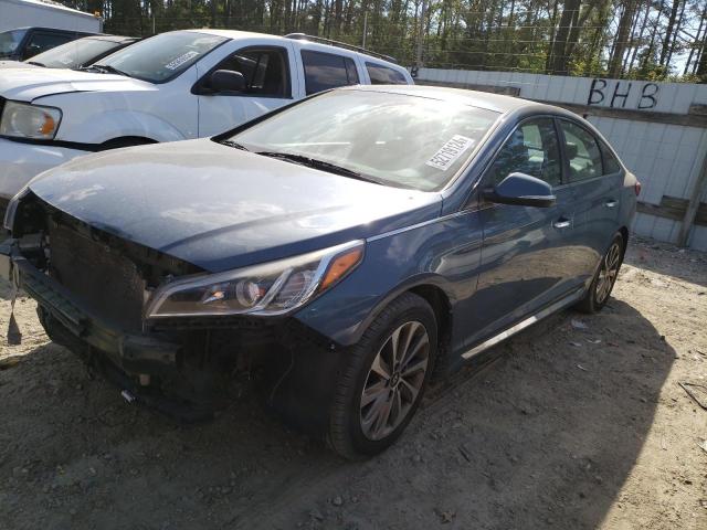 5NPE34AF9FH126585 - 2015 HYUNDAI SONATA SPORT BLUE photo 2