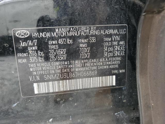 5NMZU3LB6JH066869 - 2018 HYUNDAI SANTA FE S BLACK photo 13