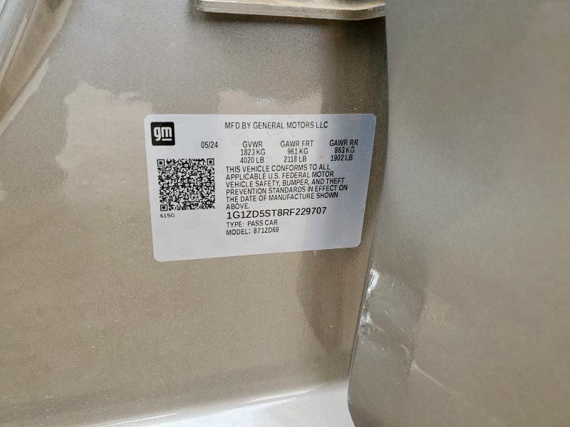 1G1ZD5ST8RF229707 - 2024 CHEVROLET MALIBU LT TAN photo 12