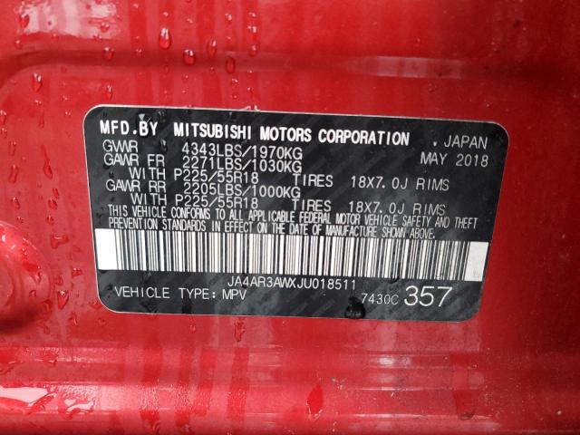 JA4AR3AWXJU018511 - 2018 MITSUBISHI OUTLANDER ES RED photo 13