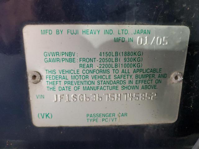 JF1SG63675H745852 - 2005 SUBARU FORESTER 2.5X 蓝色 照片 13