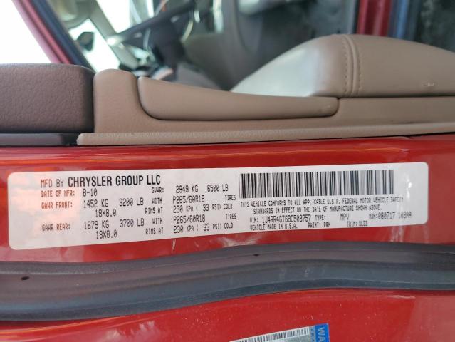 1J4RR4GT6BC503757 - 2011 JEEP GRAND CHER LAREDO Շագանակագույն լուսանկար 13