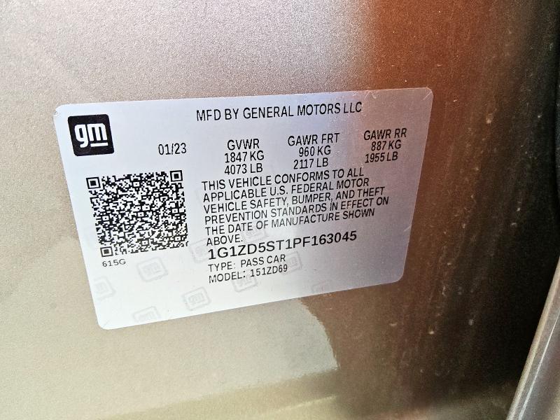 1G1ZD5ST1PF163045 - 2023 CHEVROLET MALIBU LT TAN photo 13