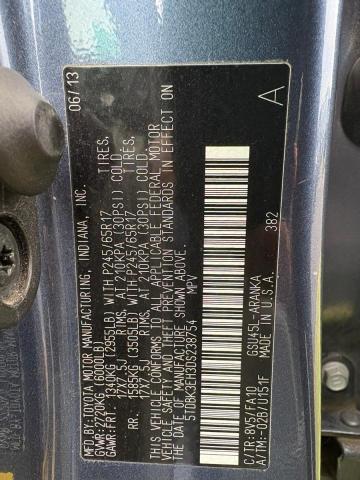 5TDBK3EH3DS238754 - 2013 TOYOTA HIGHLANDER BASE Mavi fotoğraf 10