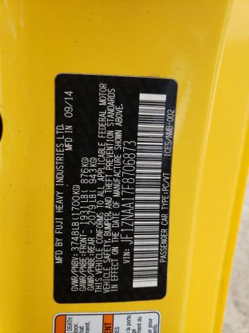 JF1ZNAA17F8706873 - 2015 TOYOTA SCION FR-S YELLOW photo 13