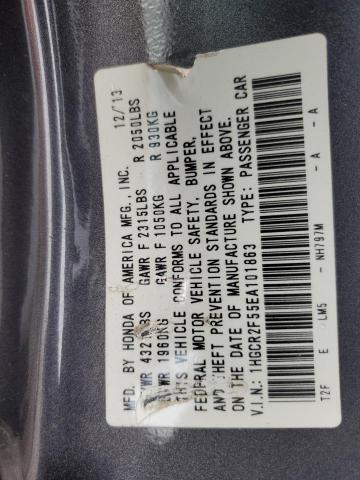 1HGCR2F55EA101863 - 2014 HONDA ACCORD SPORT GRAY photo 12