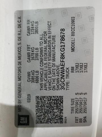 3GCNWAEF8KG178678 - 2019 CHEVROLET SILVERADO C1500 白色 照片 13