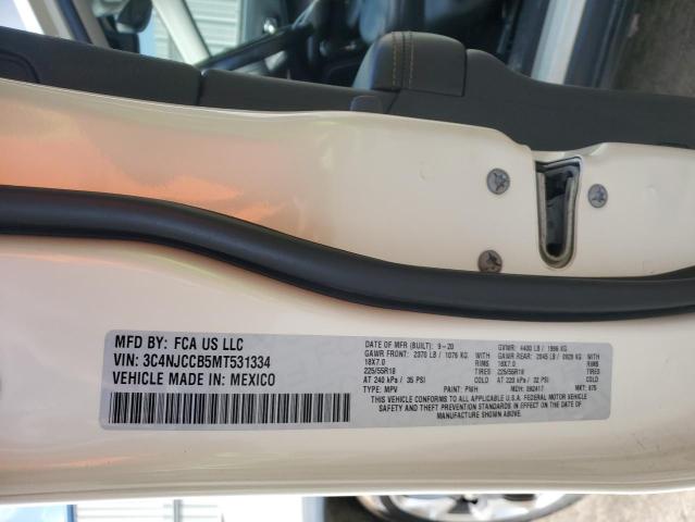 3C4NJCCB5MT531334 - 2021 JEEP COMPASS LIMITED WHITE photo 14