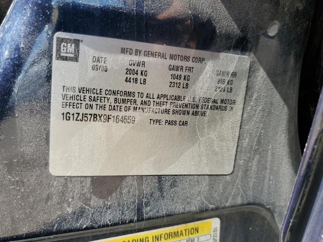 1G1ZJ57BX9F164559 - 2009 CHEVROLET MALIBU 2LT BLUE photo 12