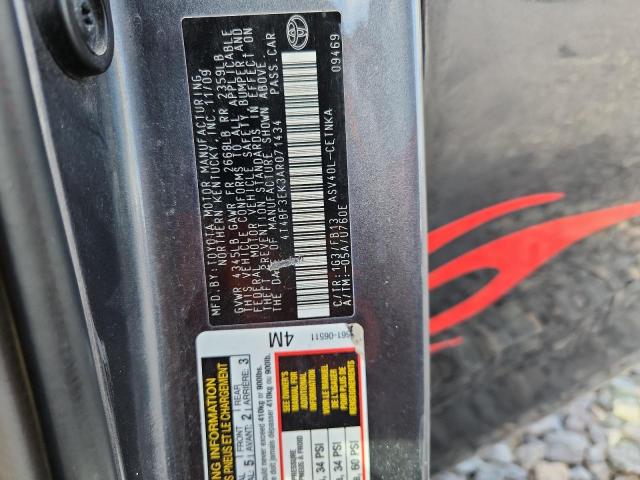 4T4BF3EK3AR071434 - 2010 TOYOTA CAMRY BASE Gris foto 12