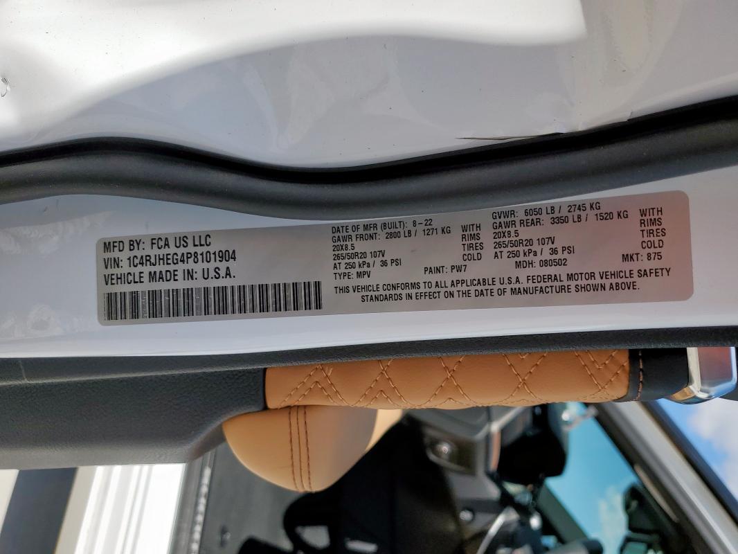 1C4RJHEG4P8101904 - 2023 JEEP GRAND CHER SUMMIT 白色 照片 13