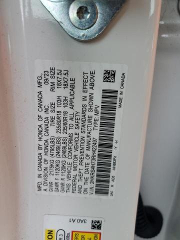 2HKRS4H73RH422497 - 2024 HONDA CR-V EXL WHITE photo 13