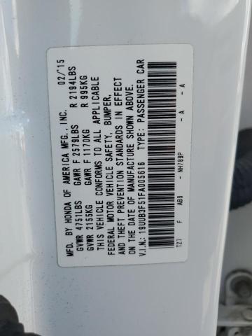 19UUB3F51FA005616 - 2015 ACURA TLX TECH WHITE photo 13