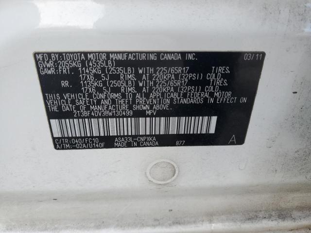 2T3BF4DV3BW130499 - 2011 TOYOTA RAV4 白色 照片 13