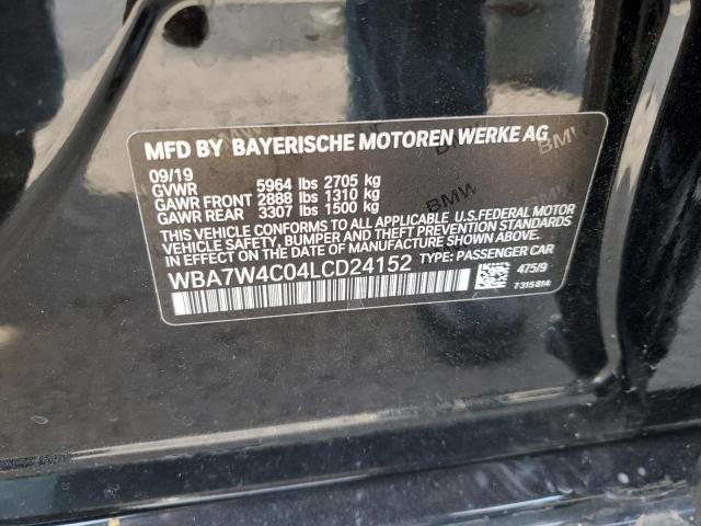 WBA7W4C04LCD24152 - 2020 BMW 745XE أسود صورة 13