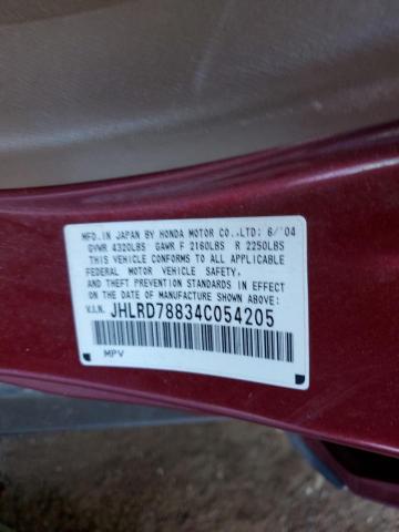 JHLRD78834C054205 - 2004 HONDA CR-V EX MAROON photo 13
