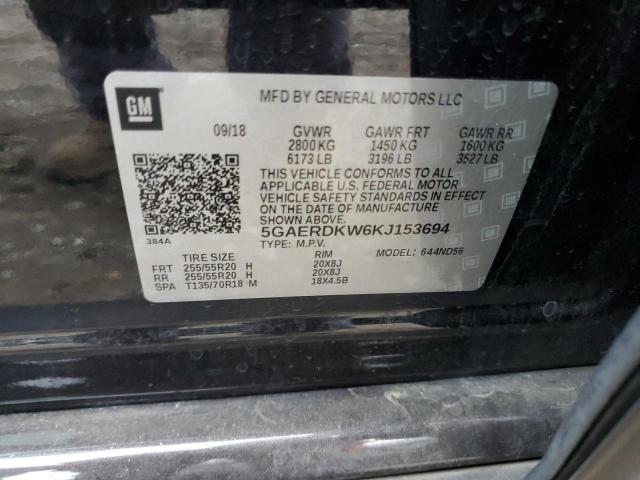 5GAERDKW6KJ153694 - 2019 BUICK ENCLAVE AVENIR 黑色 照片 14