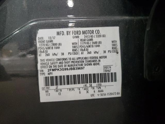 2FMPK3G99JBB39697 - 2018 FORD EDGE SE Сұр фото 13