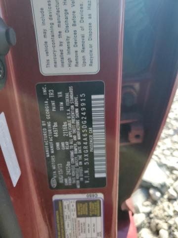 5XXGR4A65DG249915 - 2013 KIA OPTIMA SX ბურგუნდია ფოტო 12