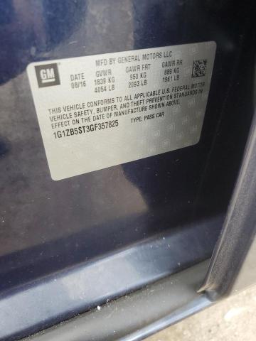 1G1ZB5ST3GF357825 - 2016 CHEVROLET MALIBU LS Көк фото 12