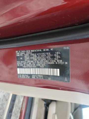 5TBDT44126S514045 - 2006 TOYOTA TUNDRA DOUBLE CAB SR5 BURGUNDY photo 12