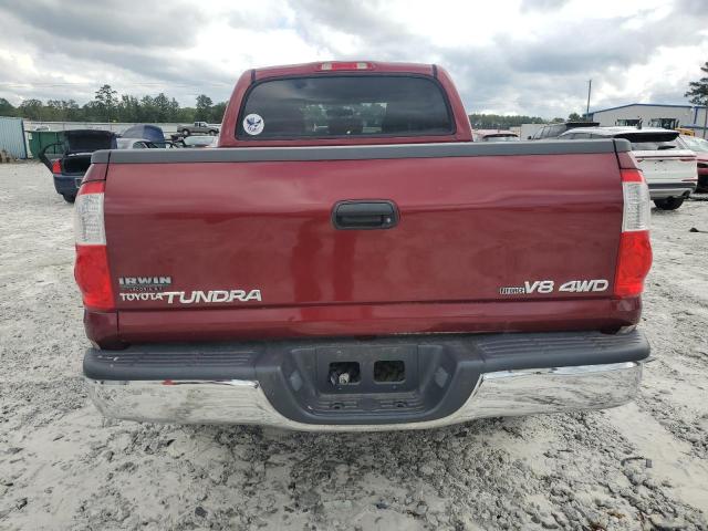 5TBDT44126S514045 - 2006 TOYOTA TUNDRA DOUBLE CAB SR5 BURGUNDY photo 6