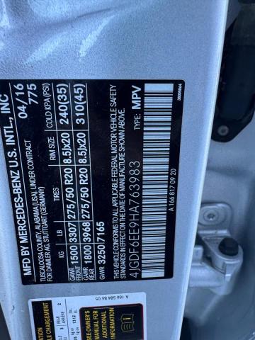 4JGDF6EE9HA763983 - 2017 MERCEDES-BENZ GLS 450 4MATIC SILVER photo 14