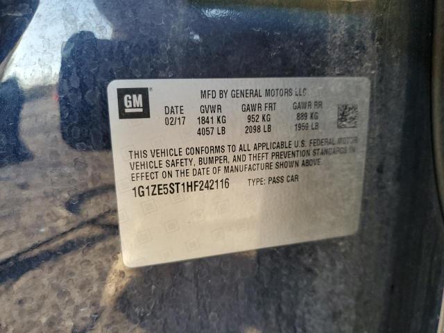 1G1ZE5ST1HF242116 - 2017 CHEVROLET MALIBU LT BLUE photo 13