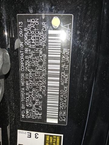 JTKJF5C77E3078962 - 2014 TOYOTA SCION TC BLACK photo 12