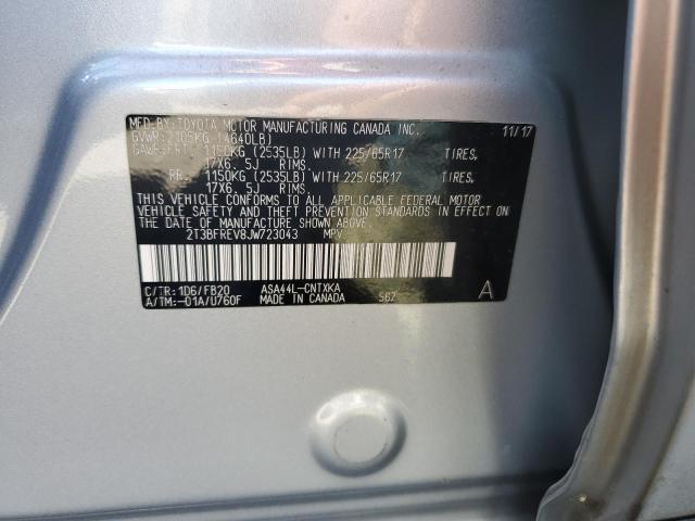 2T3BFREV8JW723043 - 2018 TOYOTA RAV4 LE SILVER photo 12