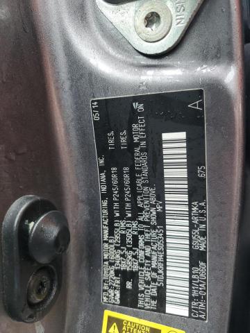 5TDJKRFH4ES053451 - 2014 TOYOTA HIGHLANDER XLE BURN photo 13