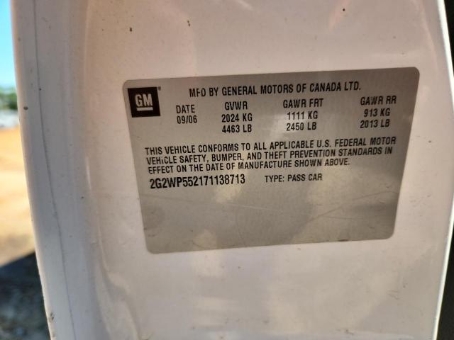 2G2WP552171138713 - 2007 PONTIAC GRAND PRIX WHITE photo 12