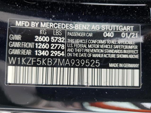 W1KZF5KB7MA939525 - 2021 MERCEDES-BENZ E 450 4MATIC BLACK photo 12