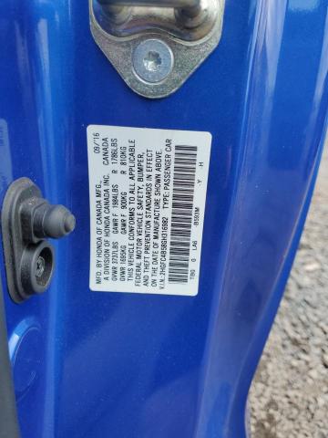 2HGFC4B58GH316982 - 2016 HONDA CIVIC LX 蓝色 照片 12