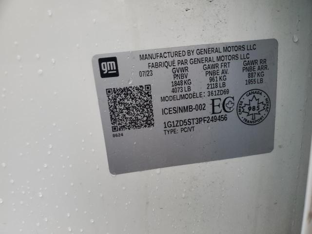 1G1ZD5ST3PF249456 - 2023 CHEVROLET MALIBU LT WHITE photo 13