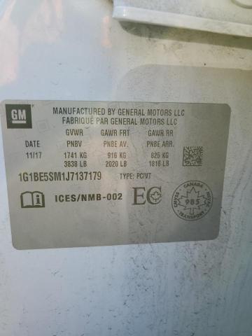 1G1BE5SM1J7137179 - 2018 CHEVROLET CRUZE LT WHITE photo 12