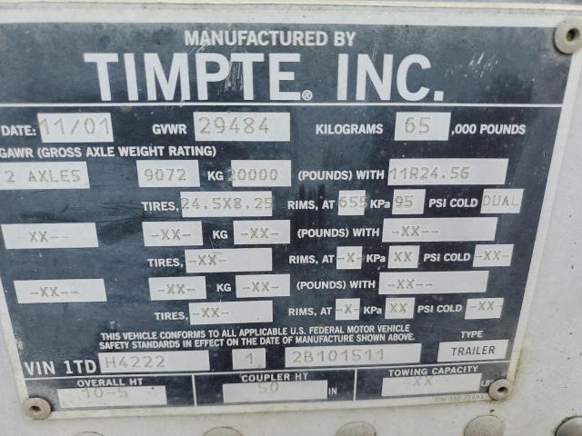 1TDH422212B101511 - 2002 UTILIMASTER TRAILER ვერცხლისფერი ფოტო 10