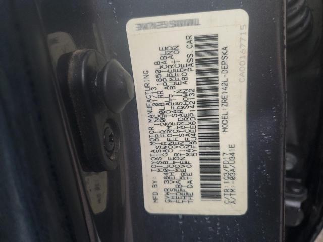 5YFBU4EE6DP142132 - 2013 TOYOTA COROLLA BASE Szary zdjęcie 12