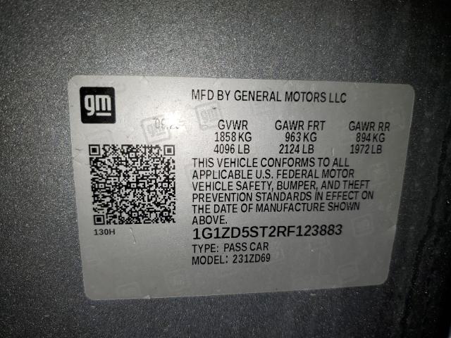 1G1ZD5ST2RF123883 - 2024 CHEVROLET MALIBU LT GRAY photo 12