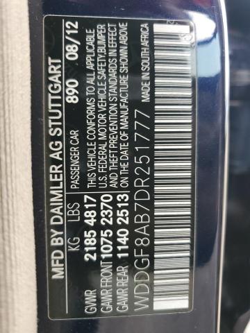 WDDGF8AB7DR251777 - 2013 MERCEDES-BENZ C 300 4MATIC BLUE photo 12