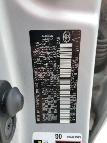 2T1BURHEXGC681124 - 2016 TOYOTA COROLLA L SILVER photo 13