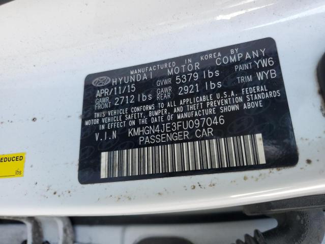KMHGN4JE3FU097046 - 2015 HYUNDAI GENESIS 3.8L Blanc photo 13