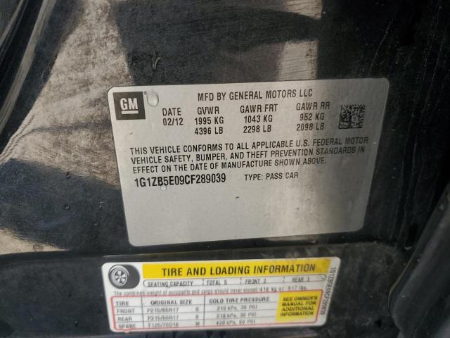 1G1ZB5E09CF289039 - 2012 CHEVROLET MALIBU LS Черный фото 12