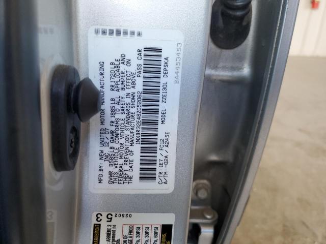 1NXBR32E48Z052062 - 2008 TOYOTA COROLLA CE SILVER photo 12