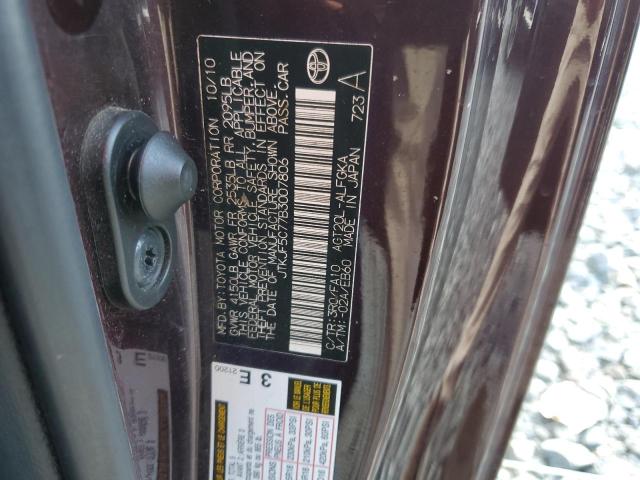 JTKJF5C77B3007806 - 2011 TOYOTA SCION TC BURGUNDY photo 12