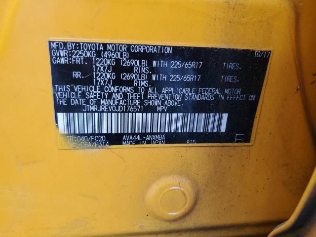 JTMRJREV0JD176571 - 2018 TOYOTA RAV4 HV LE Sarı fotoğraf 13