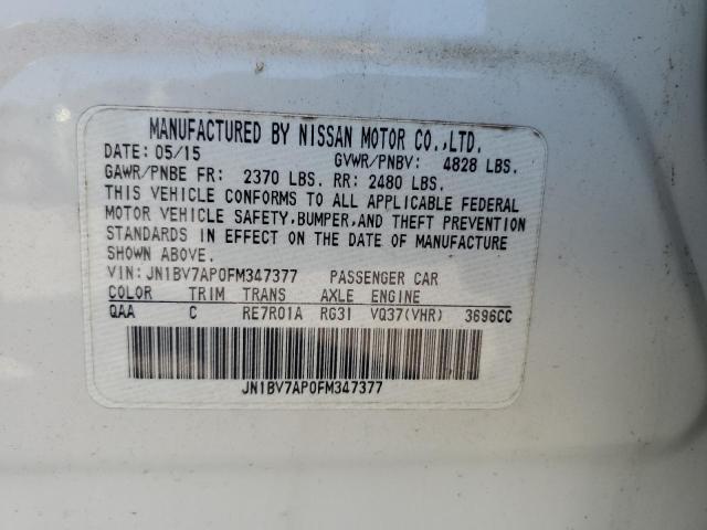 JN1BV7AP0FM347377 - 2015 INFINITI Q50 BASE WHITE photo 12
